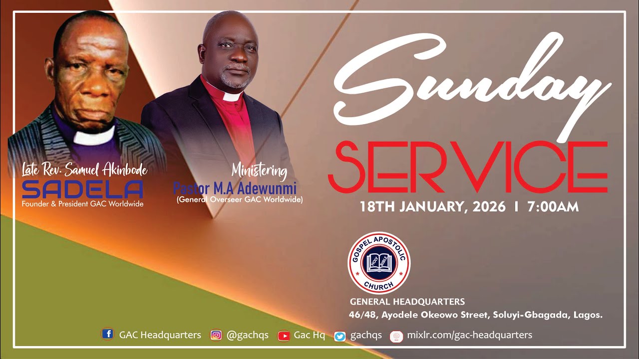 SUNDAY SERVICE |TOPIC: Fear The Lord And Keep His Commandments |18th January, 2026 .