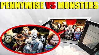 PENNYWISE VS MONSTERS AT OUR HOUSE! (THE MONSTERS CAPTURED THE CLOWNS)