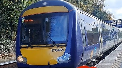 a class 170 arriving&leaving Cottingham Station with a lovely 2 tone