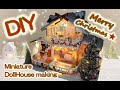 DIY Miniature Dollhouse Kit making | Christmas version of a house on a snowy day | #13