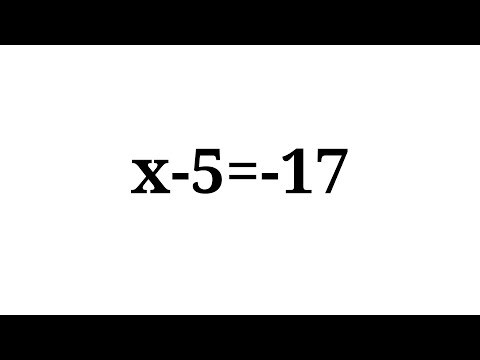 Video How to solve the equation x-5=-17 - youtube