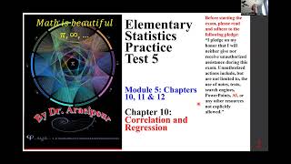 2026 Summer Module 5 Practice Test 5 Ch 10 Correlation and Regression