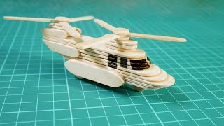 How to make Army Helicopter by popsicle sticks ice cream - School project art crafts