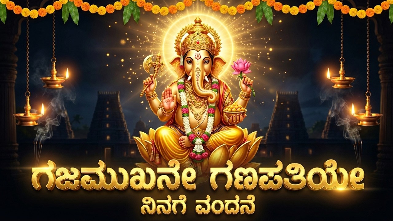 ಗಜ ಮುಖನೇ ಗಣಪತಿ || Gajamukhane Ganapathiye Ninage Vandane || Ganesh Bhakti Songs || Powerful Mantra