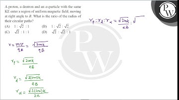 A proton, a deutron and an \( \alpha \)-particle with the same \( \mathrm{KE} \) enter a region ....
