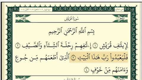 سورة قريش بصوت الشيخ محمد الصالح .