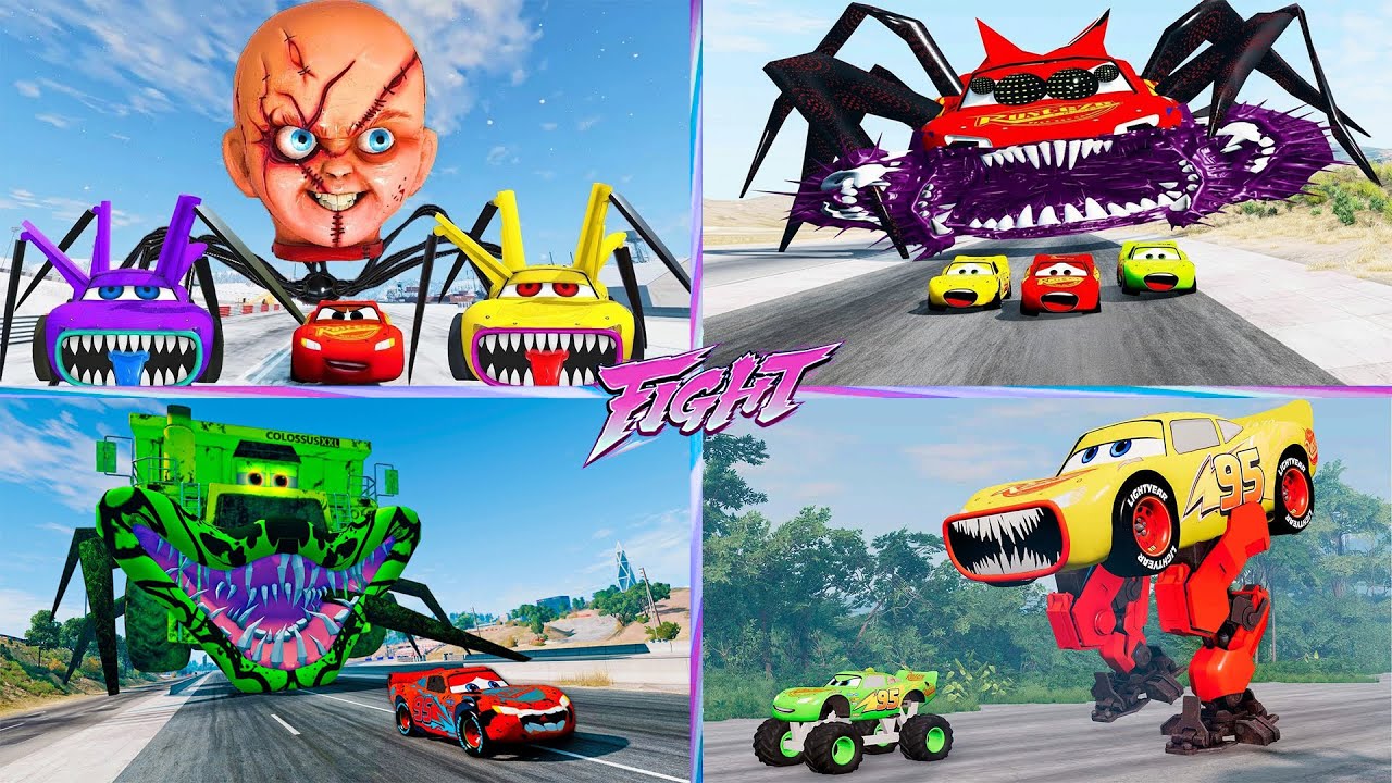 Zoobie Mcqueen🤯 McQueen TANK 🆚Giant Mutants 🚁 Police Car 🆚 Dump Truck 🚜- Tiles Hop EDM Rush 🎶/ Tiles