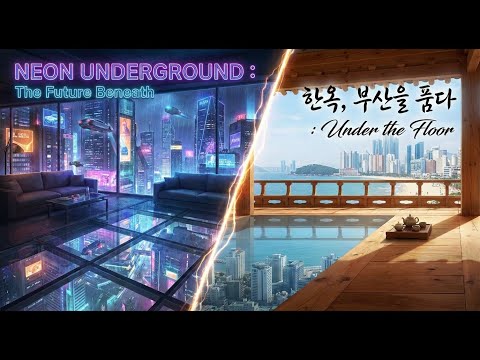 NEON UNDERGROUND (사이버펑크 시티) 한옥, 부산을 품다 (한옥 + 부산 랜드마크)
