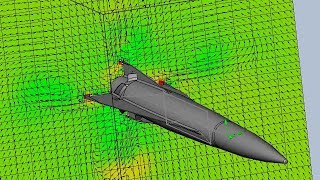 SolidWorks Flow Simulation - Electric Speeder - Spinning Rotor Section Zero Speed Hover Vortex Check