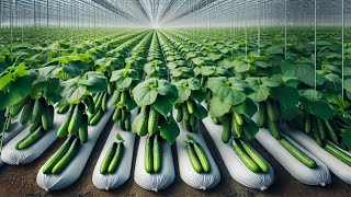 Hydroponic Cultivation of Cucumber Growing Process In Greenhouse, Harvest & Make Pickled Cucumbers