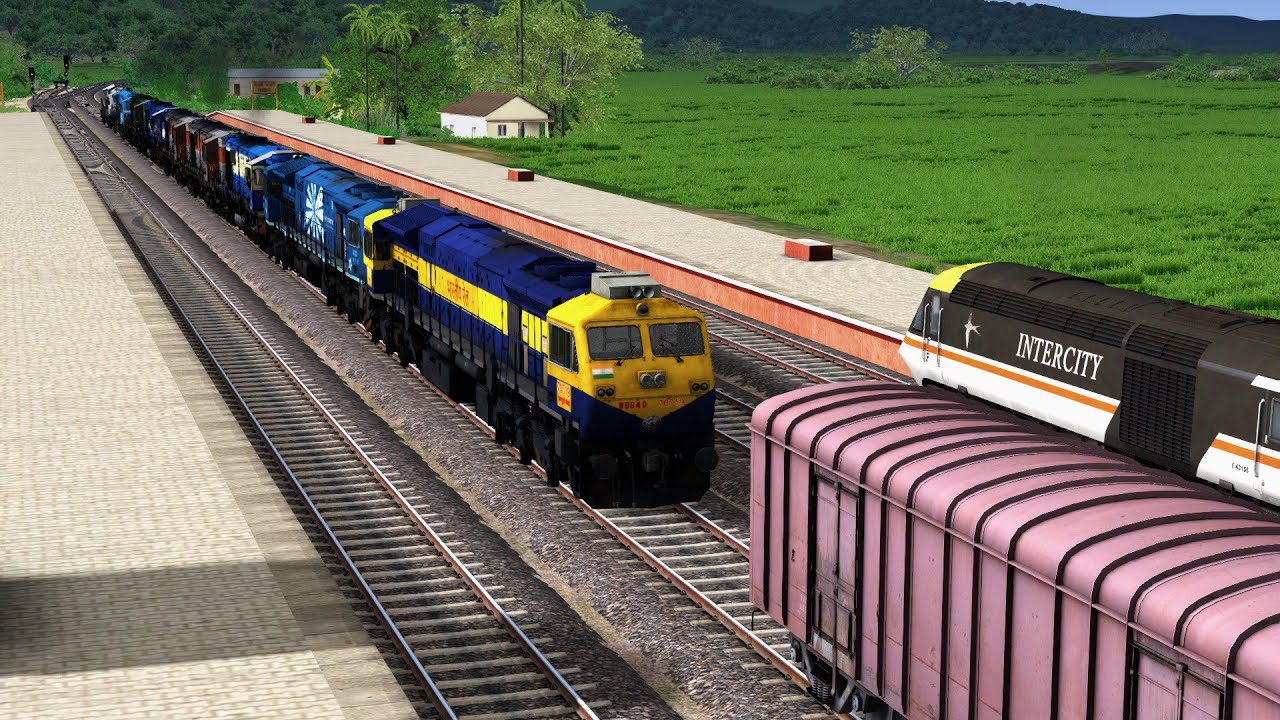 10 Diesel Locomotives Struggle To Lift 500 Heavy Loaded Frieght Wagon ~ WDP4D + WDG4D + WDG3A +WDM3D