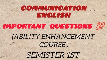 BA 1st semester NEP Communication English (Aecc) important questions to attempt| jammu university||