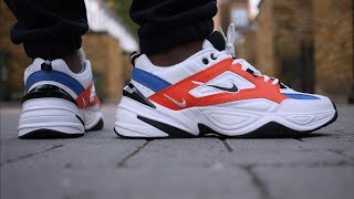 Nike M2K Tekno Elliot' & On Feet (Summit White, Black + Team Orange) - YouTube