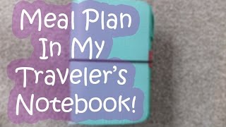 Meal Plan In My Traveler's Notebook!