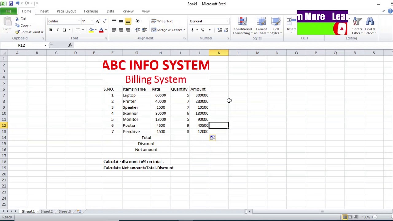 How To Make Bill In Excel YouTube how-to-make-bill-in-excel-youtube