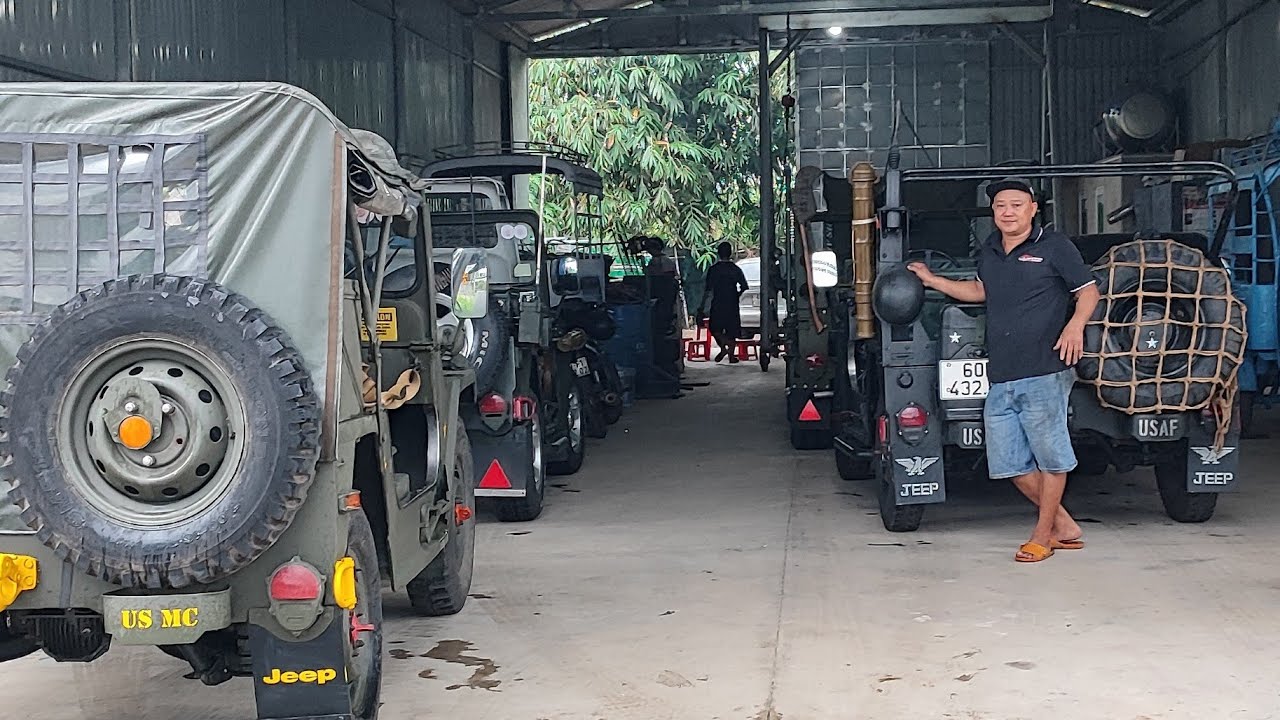 Ông chủ gara mới mua về 6 chiếc xe Jeep A2 nguyên zin đẹp long lanh số trong mô tả.