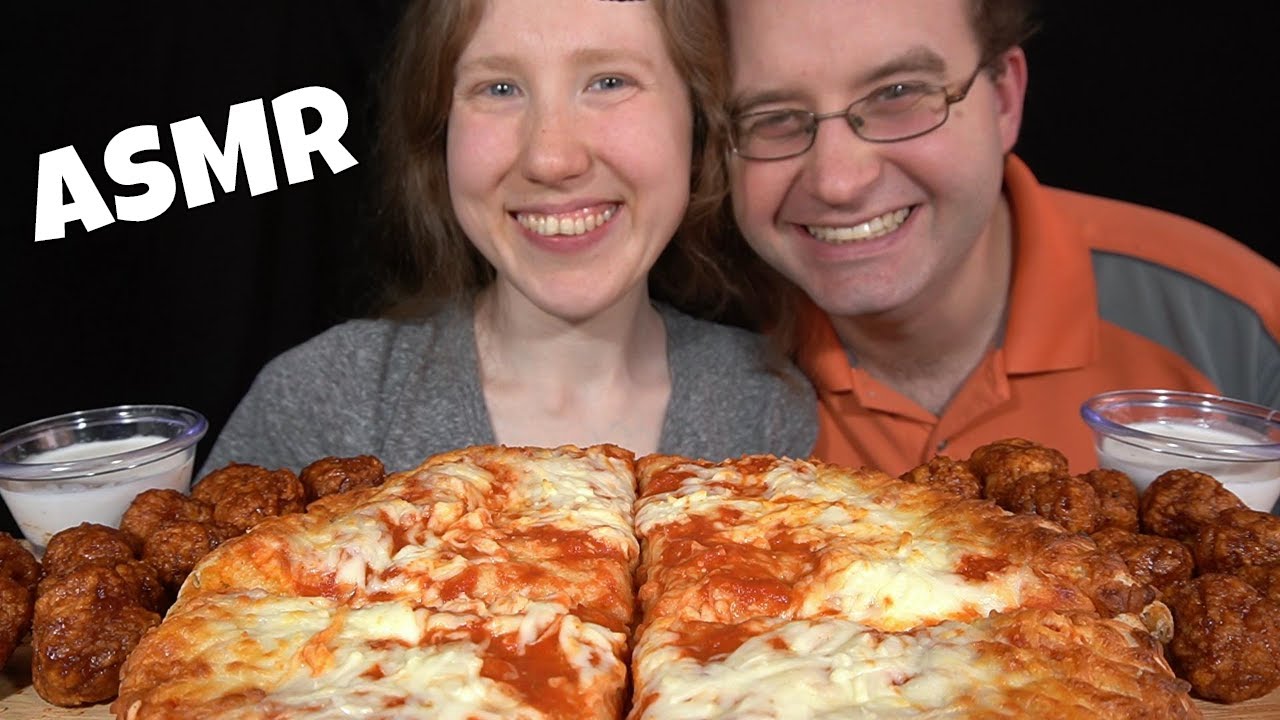 ASMR CHEESE PIZZA & HONEY BBQ CHICKEN MUKBANG (Dave Kay ASMR) EATING SOUNDS