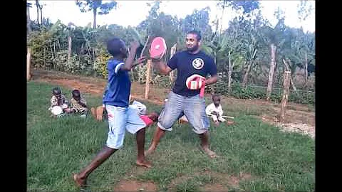 Some Pad Work with the Berur Street Care Kids, Kenya - FIGHTING FOR LIVES
