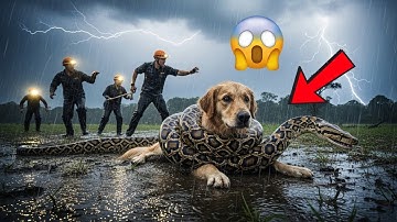 Rescue Mother Dog From Giant Python Attack 😢 The Puppy Who Saved His Mother’s Life
