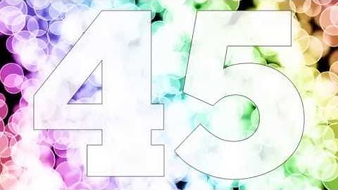 4K Footage Forty four to forty five years happy birthday fade in/out animation with color bokeh