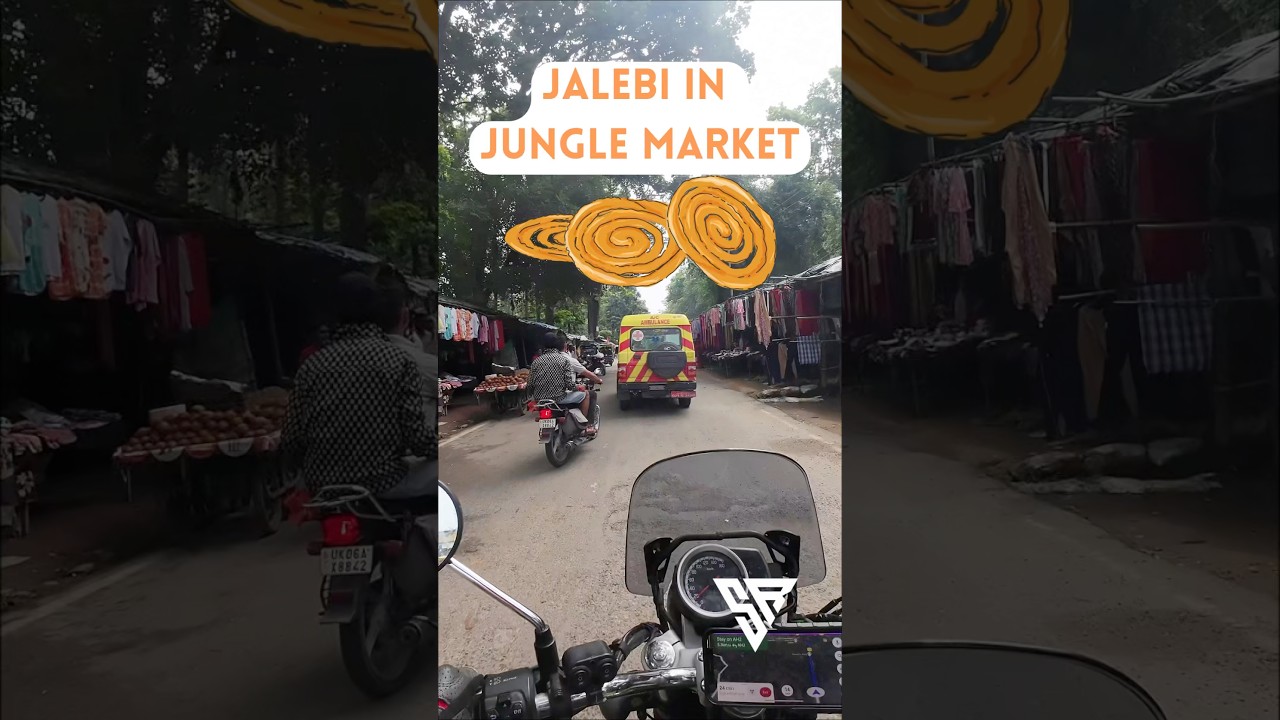 Amazed by this jungle-side market at Banbasa & wow… jalebi stall in the wild! 