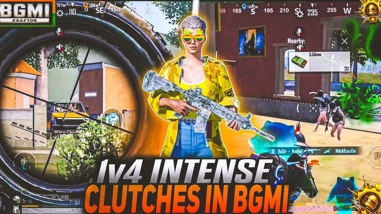 1v4 intense clutches 💥 l Bgmi clutches l 60 fps Android ☠️ - YouTube