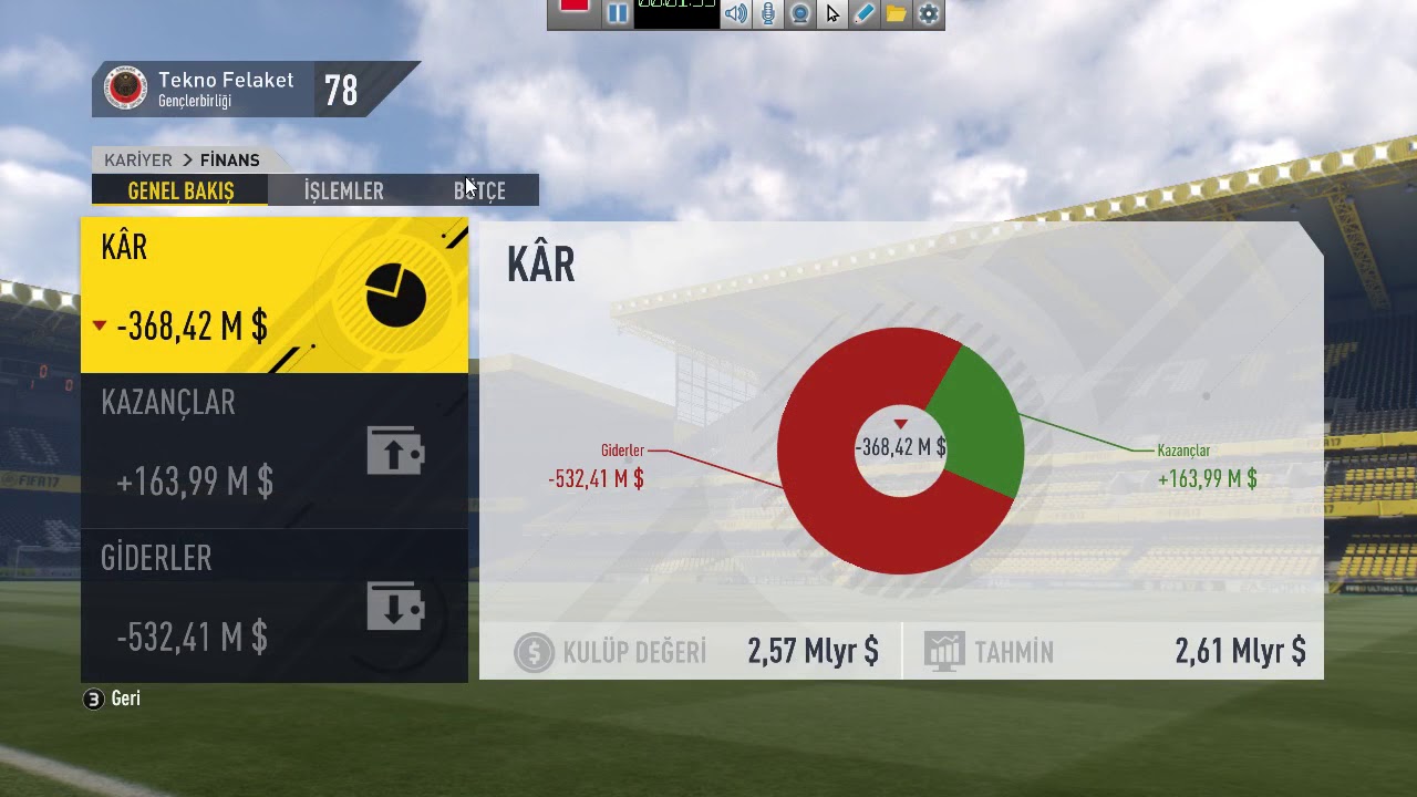 FİFA 17 Maneger modu bütçe hilesi