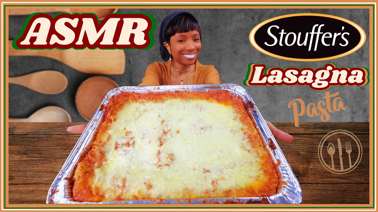 ASMR | MUKBANG CHEESY LASAGNA | STOUFFERS