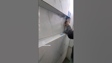 Mitered bathroom niche #tiling #hack #diy #tilelove #tile