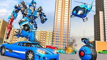 US Police Robot Transform Helicopter Wars | Hero Robot Tank Helicopter Android Gameplay