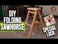 Making a Folding Sawhorse with Special Lock | Sturdy and Cheap | Interio Workshop