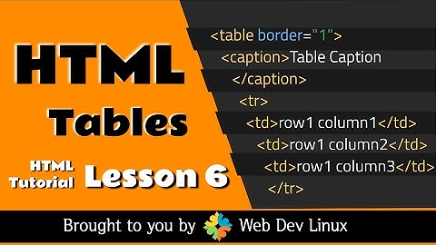 HTML Tutorial - Chapter 6 - HTML Tables