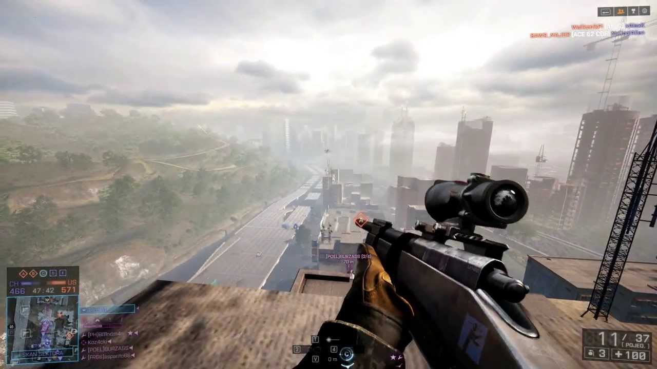 Battlefield 4 headshot helicopter 282 meters.