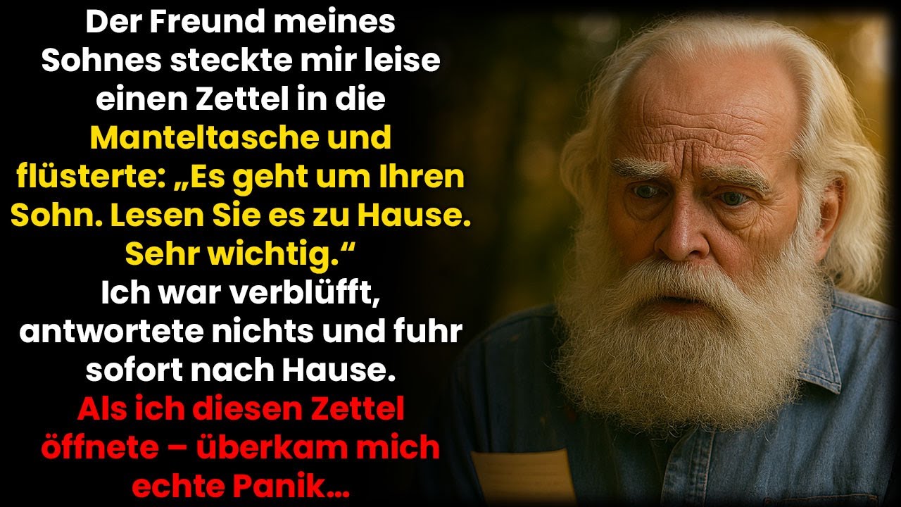 Der Freund Meines Sohnes Hinterließ Einen Zettel in Meinem Mantel. Als Ich Ihn Las, Erstarrte Ich…