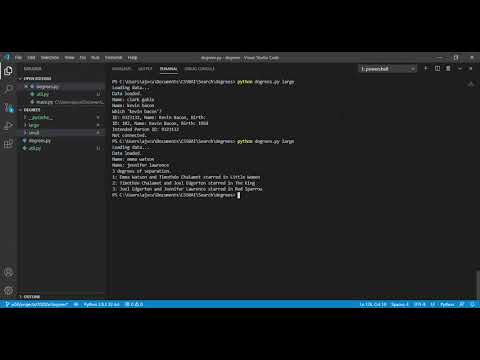 Degrees in Python CS50AI