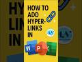 How to Add Hyperlinks in Word, PowerPoint &amp; Excel 🔗✨#officeANcode #Hyperlink#WorkSmarter#OfficeTips