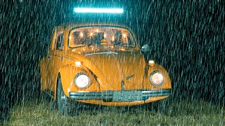 Car Camping in Heavy Rain - Sleeping During a Rainstorm