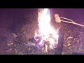 Outdoor: Frying a chunk of ham.