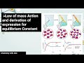 Law of mass action and derivation of expression for equilibrium constant class 11 #chemistry