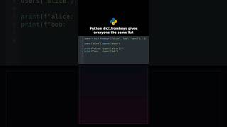 Python dict.fromkeys gives everyone the same list #pythonweirdestlogic