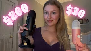 ASMR trying $200 mic vs $30 mic! Trigger assortment & closeup whispers  
