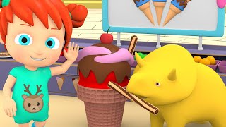 Учим Цвета И Цифры -  Делаем Разноцветное Мороженое  - Динозаврик Дино И Дети