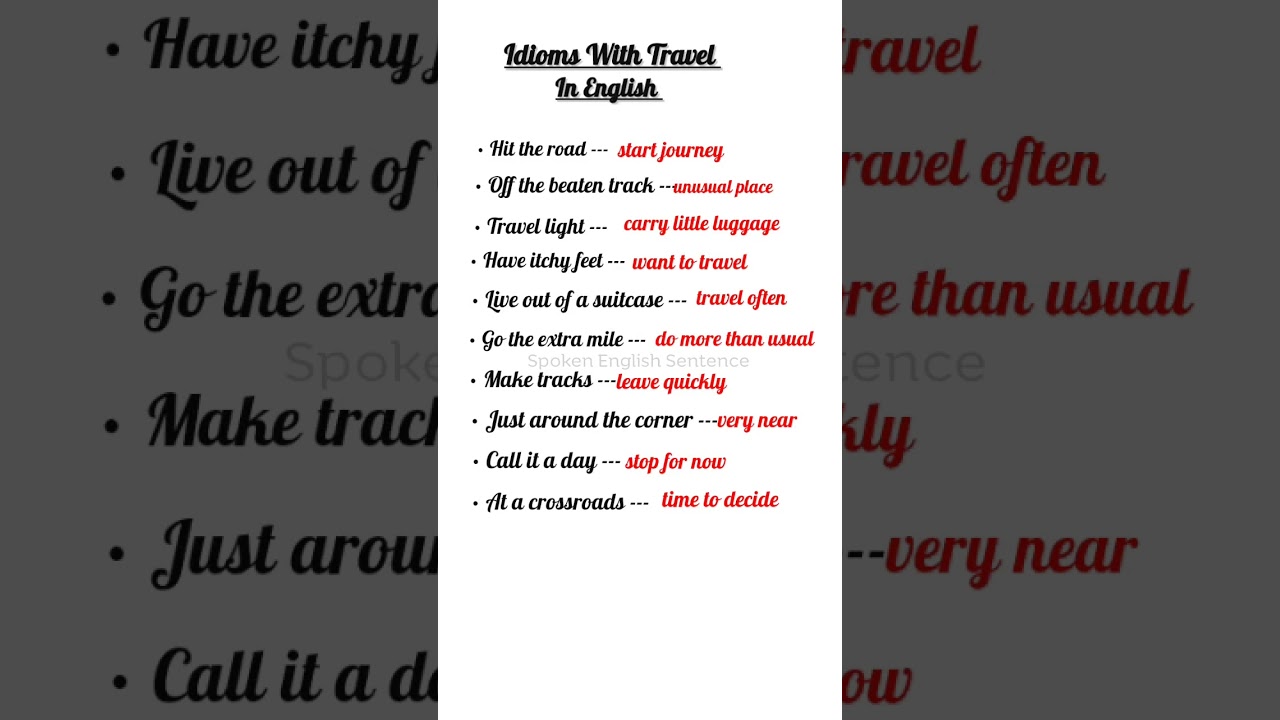 travel in english 