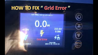 How to fix Grid error with Inverter SUN1000W TL2.