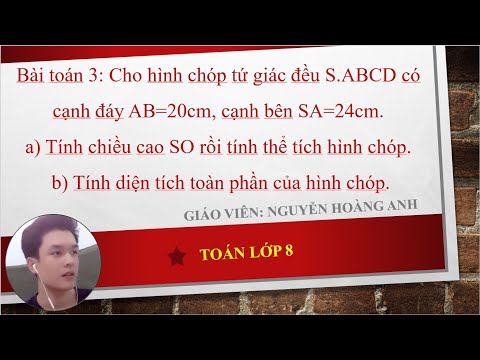 Video Bài toán 3: Cho hình chóp tứ giác đều S.ABCD có cạnh... - youtube