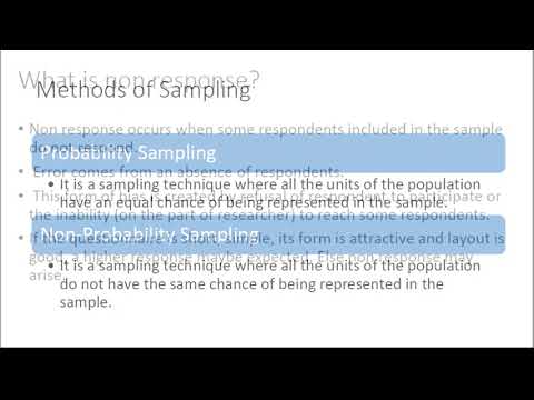 Sampling and non response
