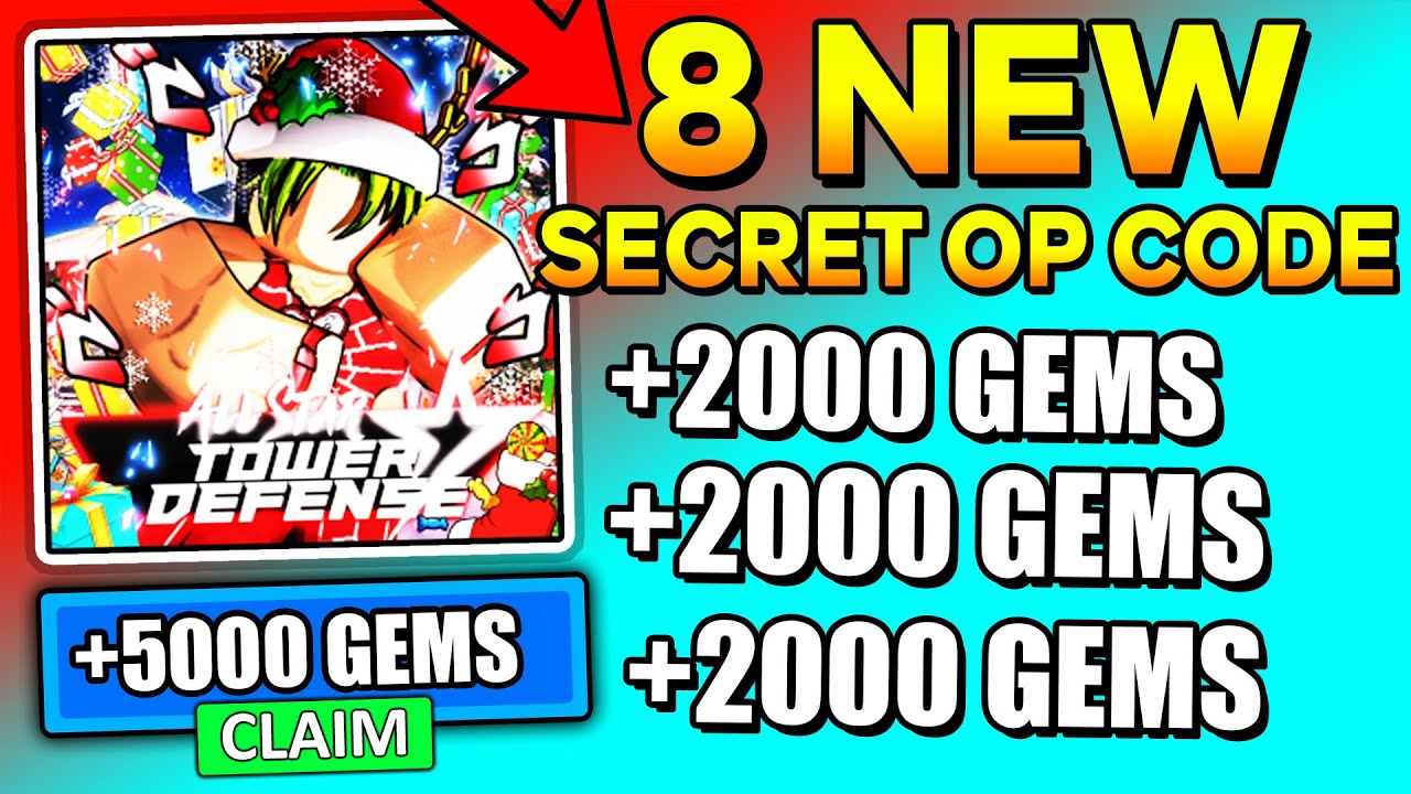 ALL FREE 5000 GEMS ALL STAR TOWER DEFENCE CHRISTMAS CODES! Roblox 