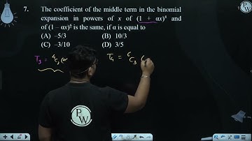 The coefficient of the middle term in the binomial expansion in powers of x of (1 + αx)4 a....