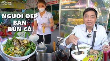 Xem cô gái Đồng Tháp bán BÚN CÁ ở Sài Gòn. tô bún đầu cá lóc với kèo nèo, bông điên điển, thơm phức.