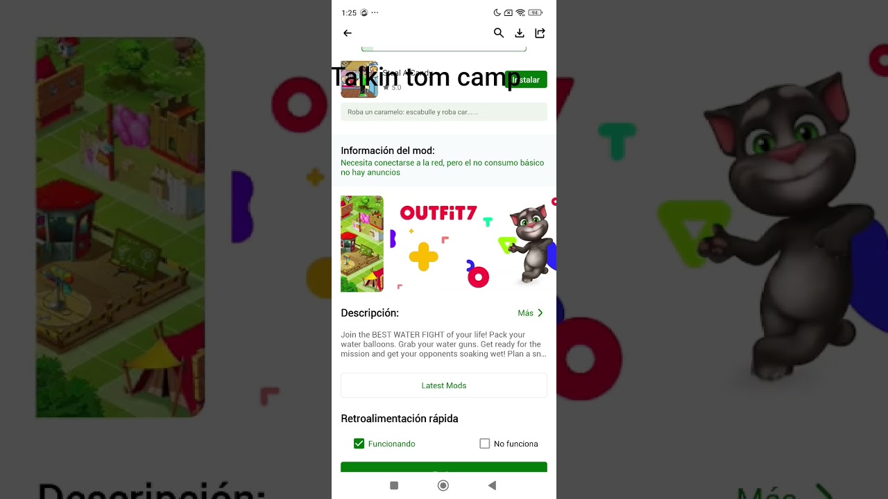 talkin tom camp en happy mod